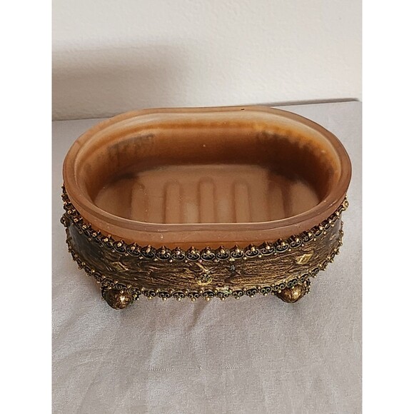 MIKE & ALLY 4-Piece Enamel Luxury Handmade Bathroom Set Bronze/Gold - Picture 10 of 16